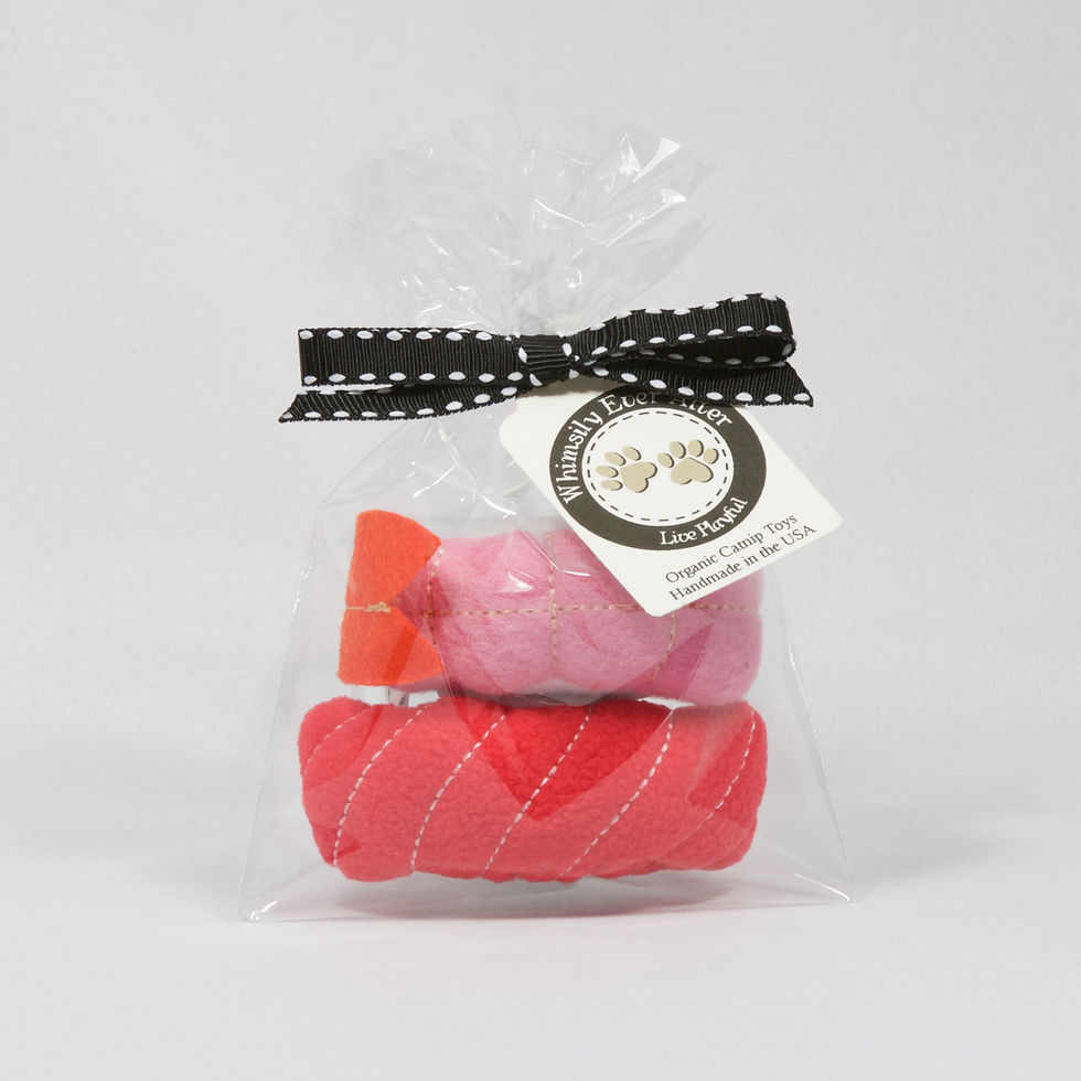 Thumbnail: Cat Toy Sushi - Set of 2 - Organic Catnip & Silvervine