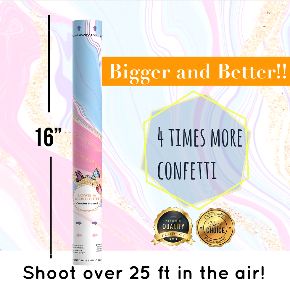Thumbnail: "BOY" Gender Reveal Confetti Cannon 16 INCHES PREMIUM Biodegradable