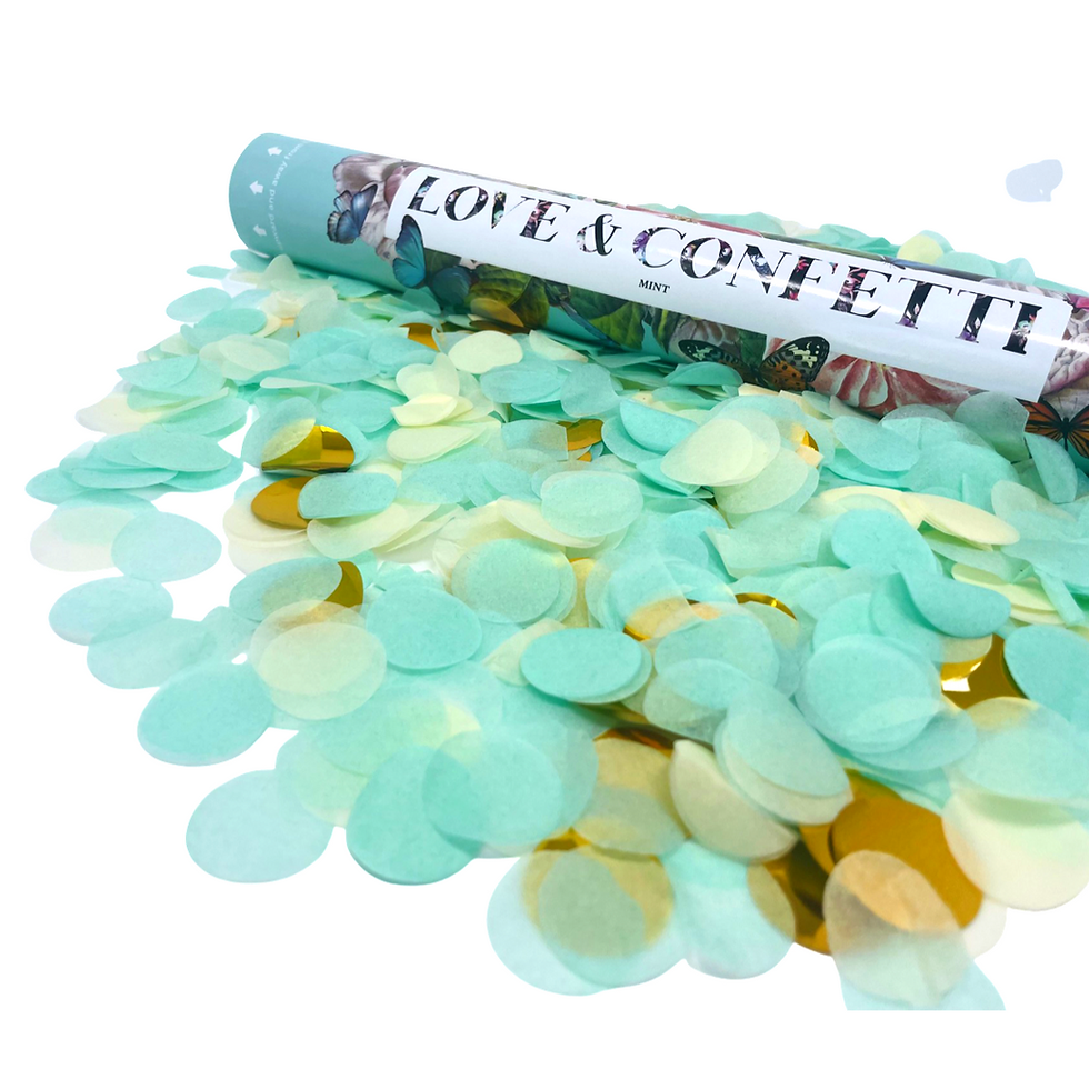 Thumbnail: MINT/ OFF WHITE / GOLD FOIL confetti cannons