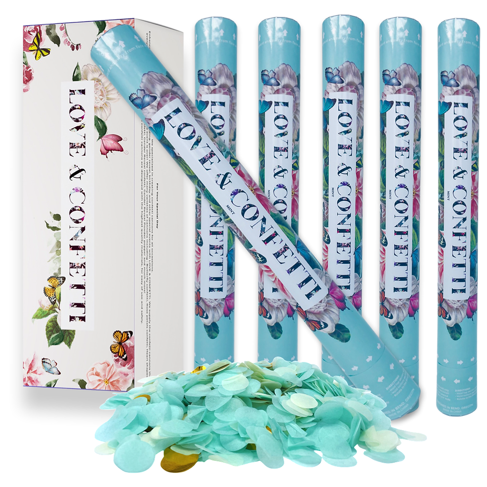 Thumbnail: MINT/ OFF WHITE / GOLD FOIL confetti cannons