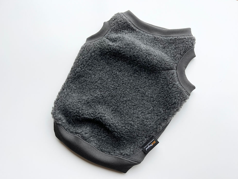 "mocomoco no vest"vintage sheep boa/グレー