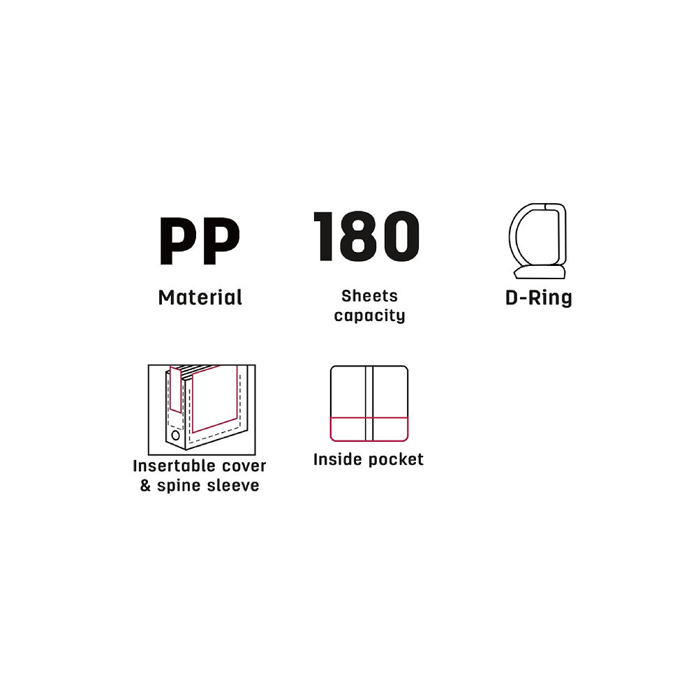 Thumbnail: Deli Ring Binder A4-1'' 2D 180 Sheets