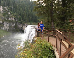 Mercedes and Reed at Mesa Falls, Idaho