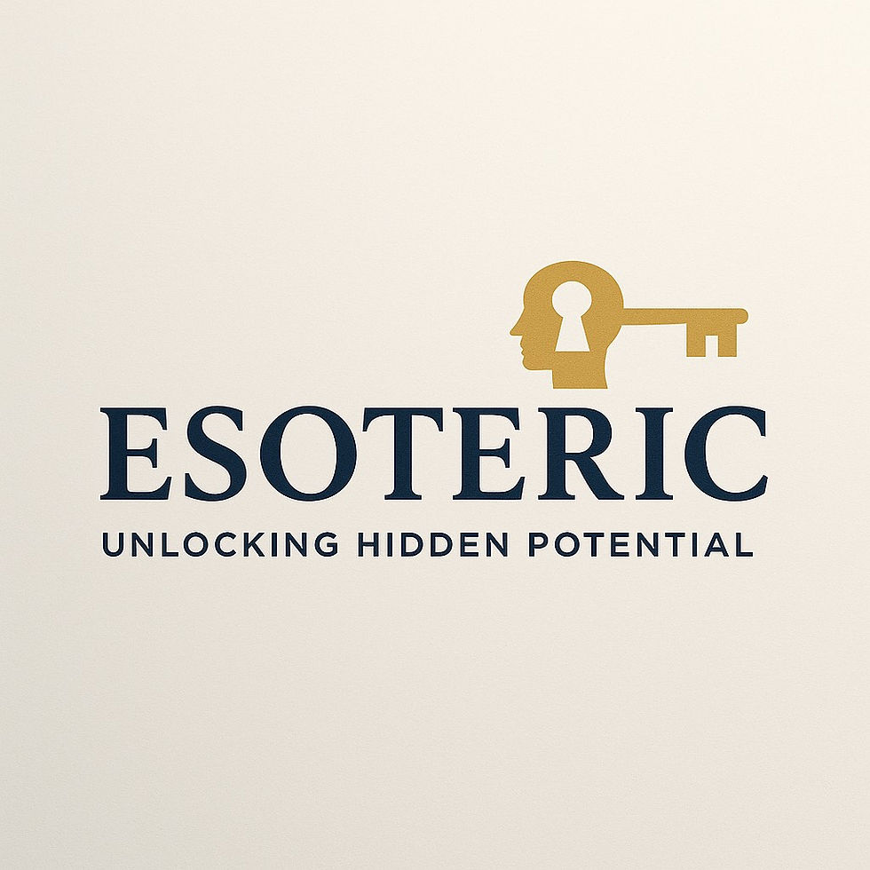 Esoteric Mentoring Foundation logo with square gold key and head icon