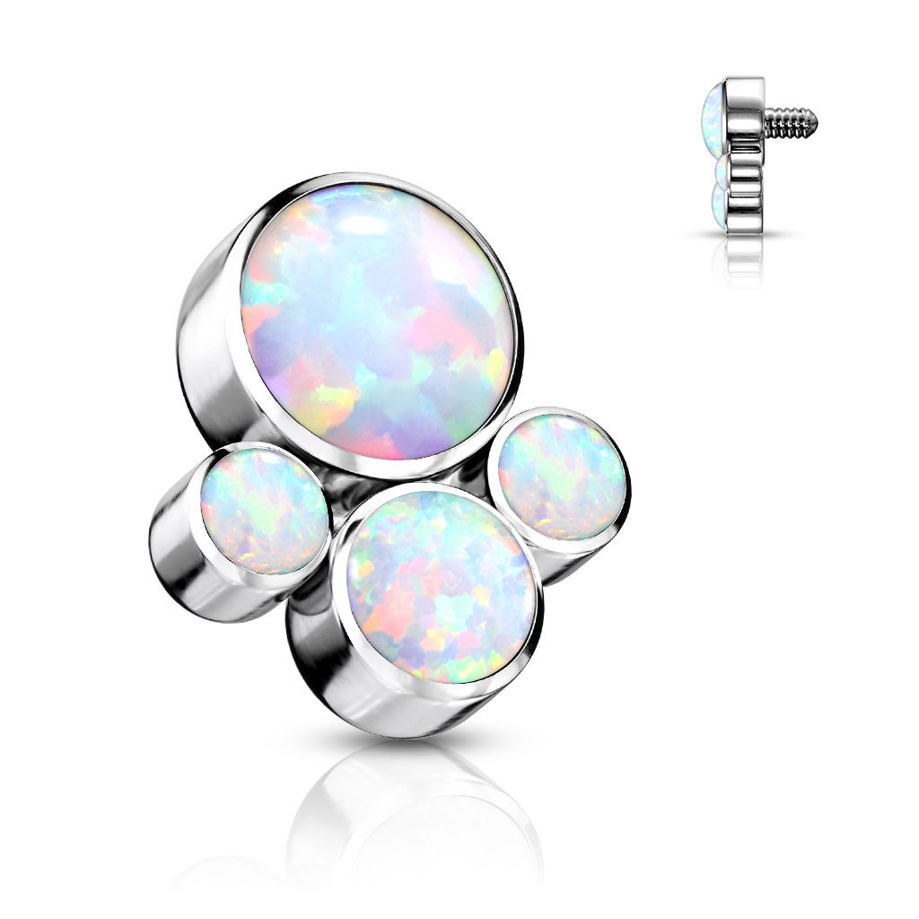 Opal Cluster Flatback Labret