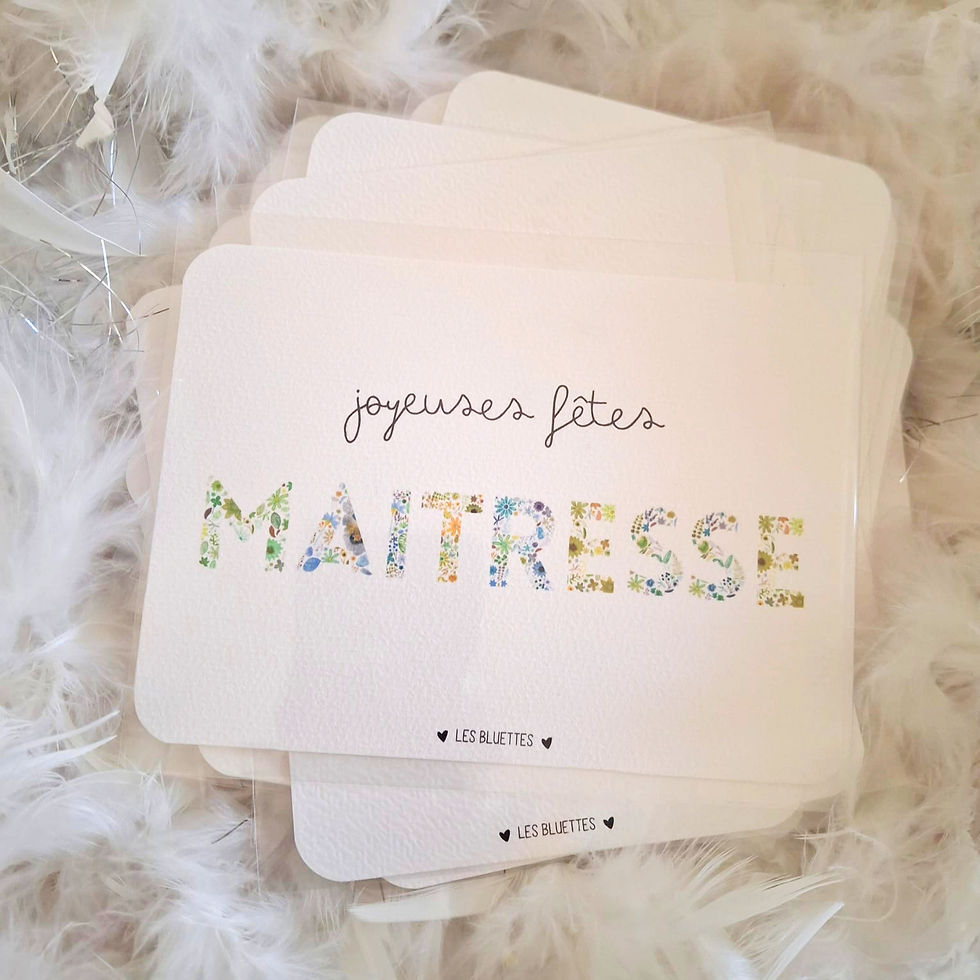 Joyeuses fêtes Maîtresse - Carte personnalisée