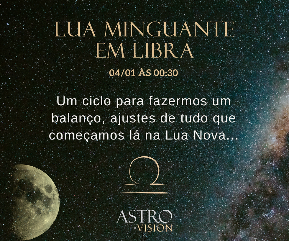 A Lua entrou em sua fase Minguante hoje às 00:30 no 13º de Libra.