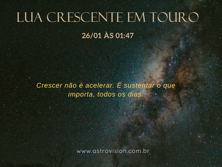 Céu do Dia 26/01 – Segunda | Astrologia: oportunidade para nutrir o que é preciso. 