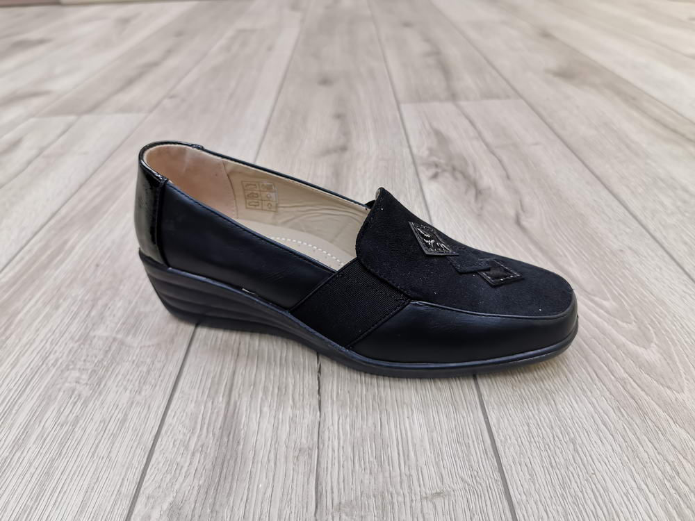 Wedge Slip-On Shoes Black