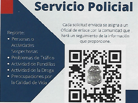 PPD Police Service Request card