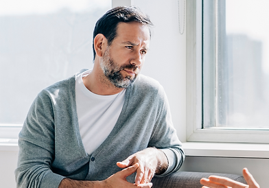 Man having a psychotherapy session to heal past wounds