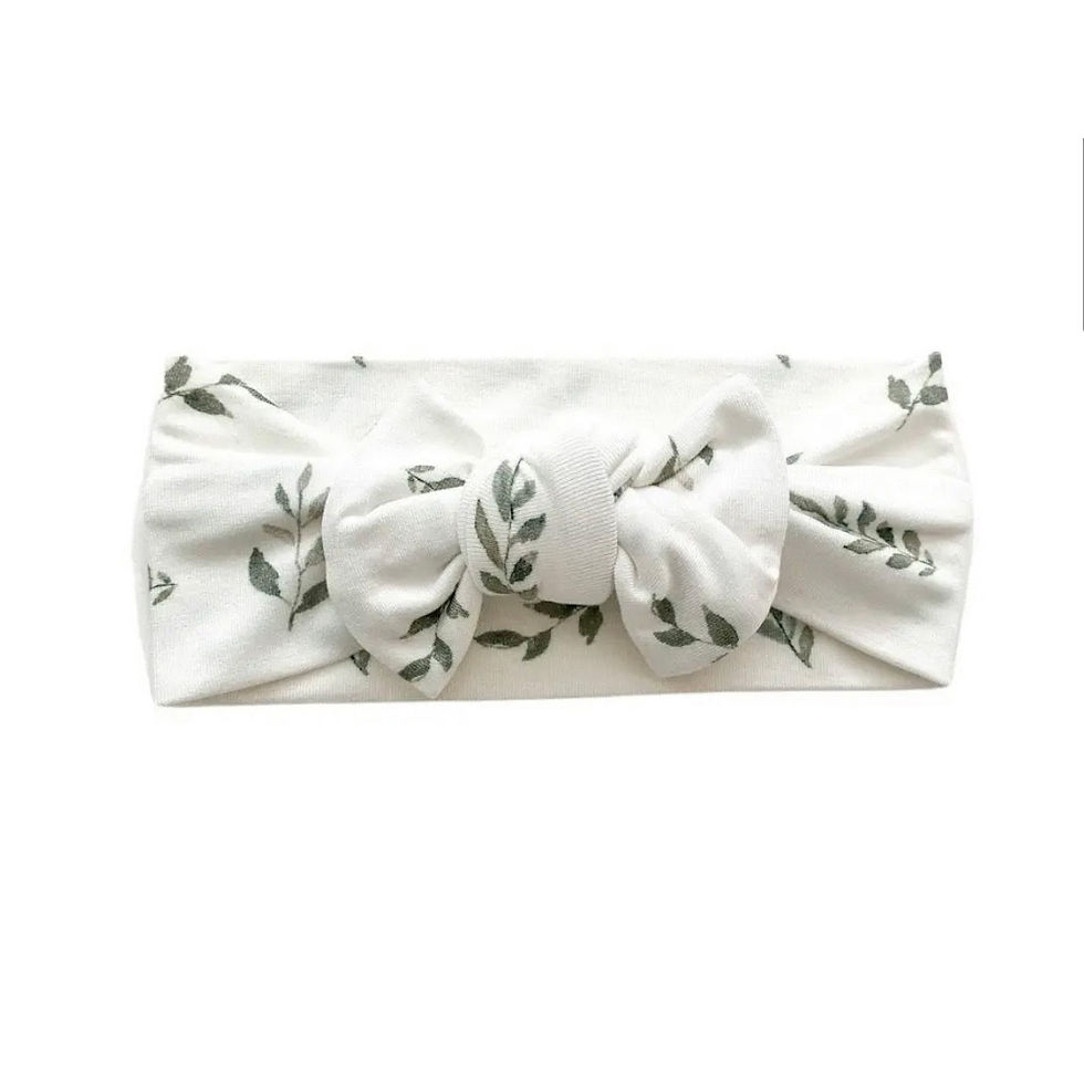 Green Leaves Bow Headband