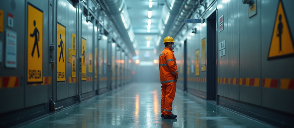 Worker in a hallway