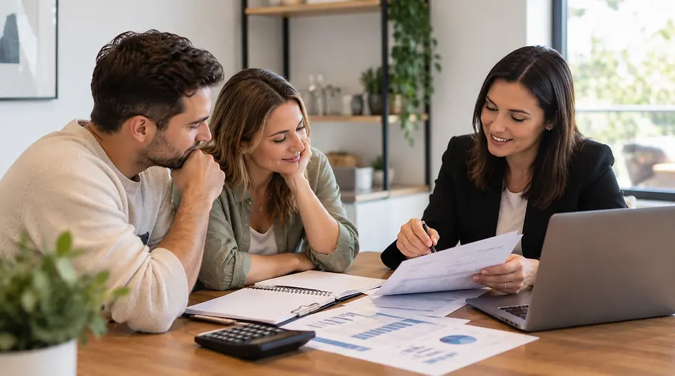 Debt consolidation mortgage broker Sydney reviewing loan options with a client.webp