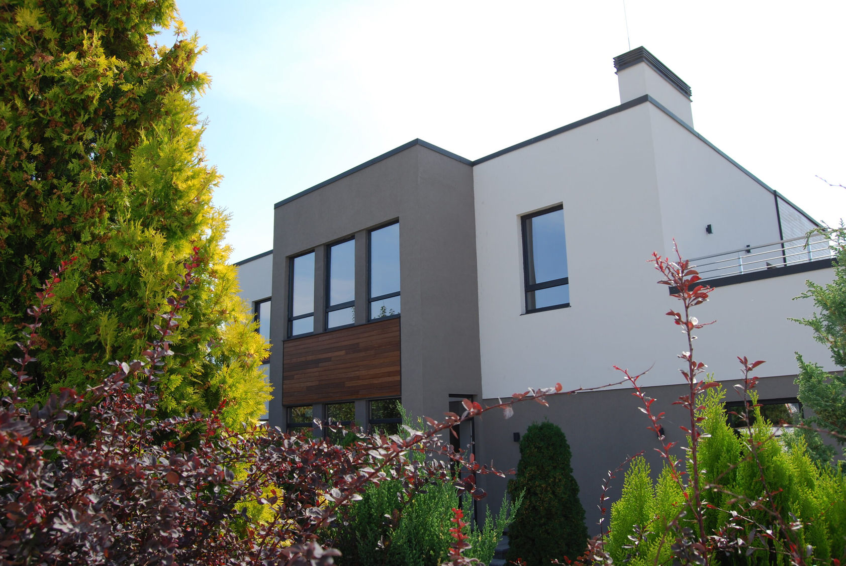 modern house renovated yard view