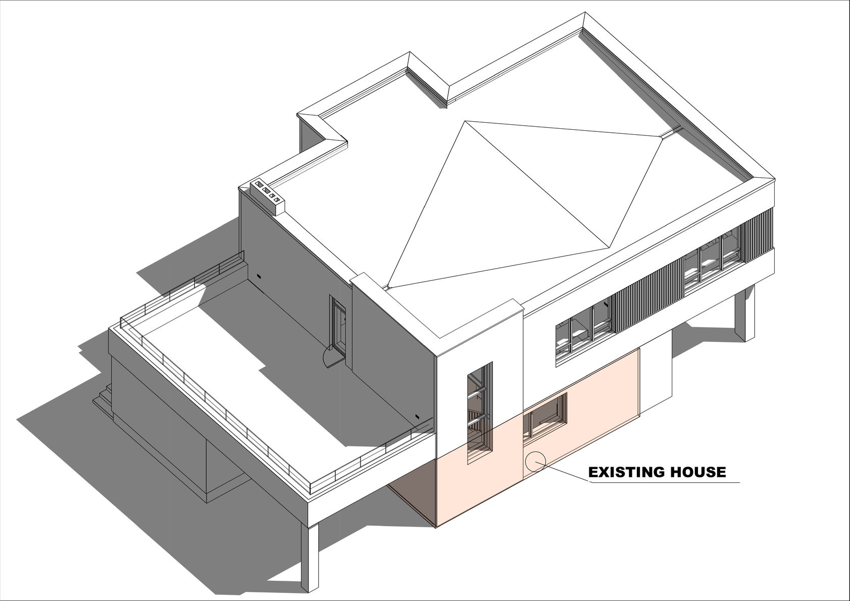 Axonometry contemporary house 01