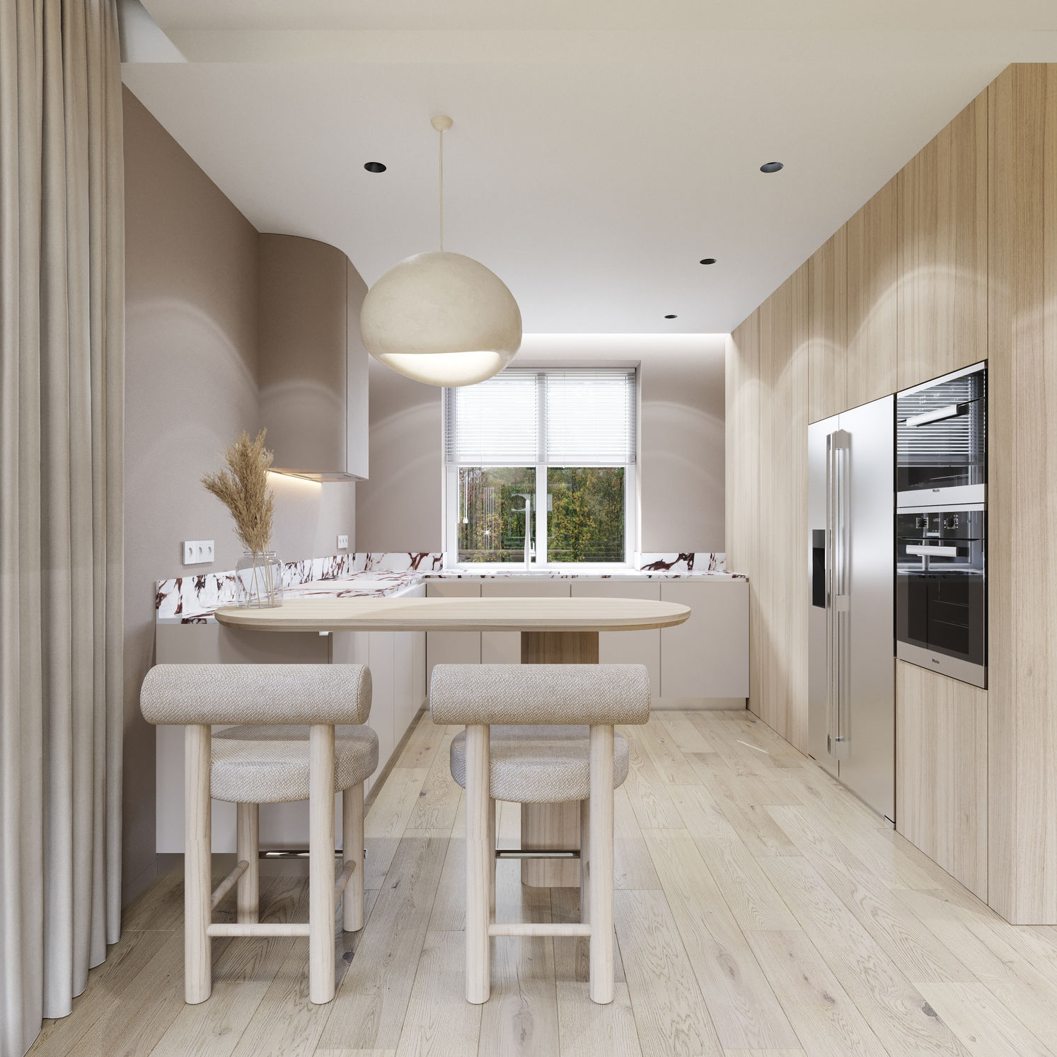 modern kitchen design architectural rendering