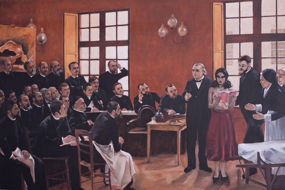 Self-Portrait at La Salpêtrière 2018 Oil on wood panel 80x120cm