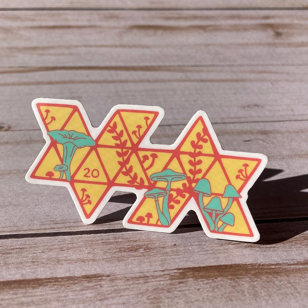 Thumbnail: Unfolded d20 Mushroom Sticker