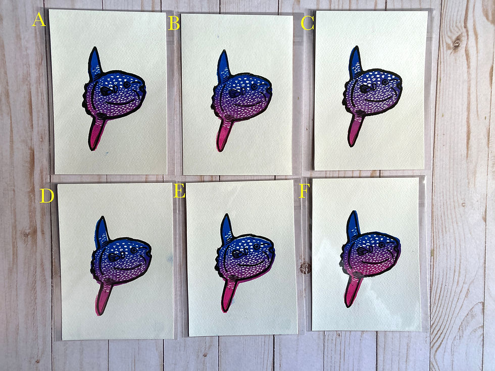 Thumbnail: Sunfish Handmade Lino Print