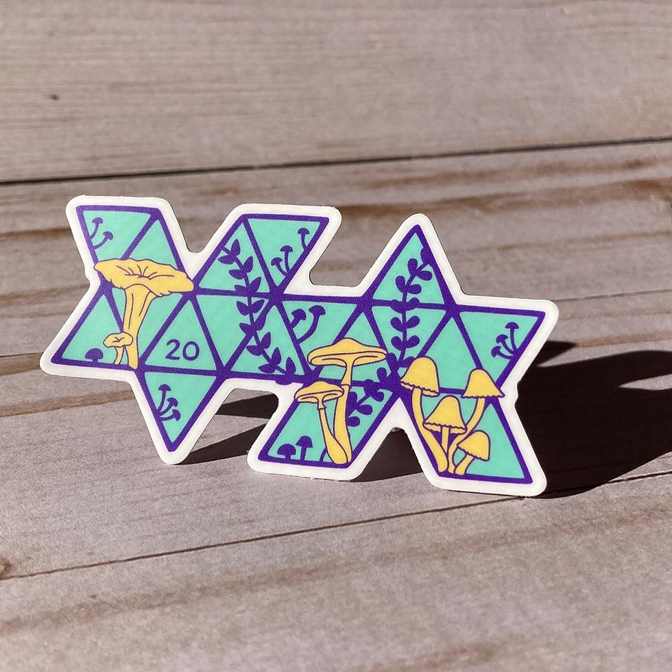 Thumbnail: Unfolded d20 Mushroom Sticker