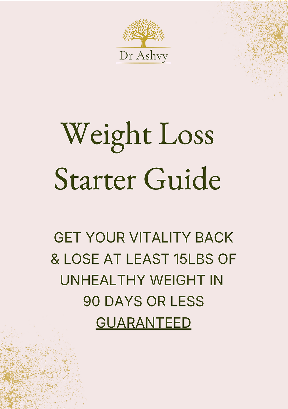 Metabolic Weight Loss Starter Guide ebook cover outlining the five pillars of health transformations