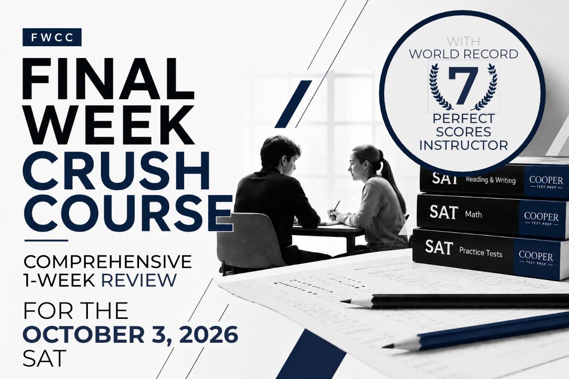 Final Week Crush Course - for the October 3, 2026 SAT