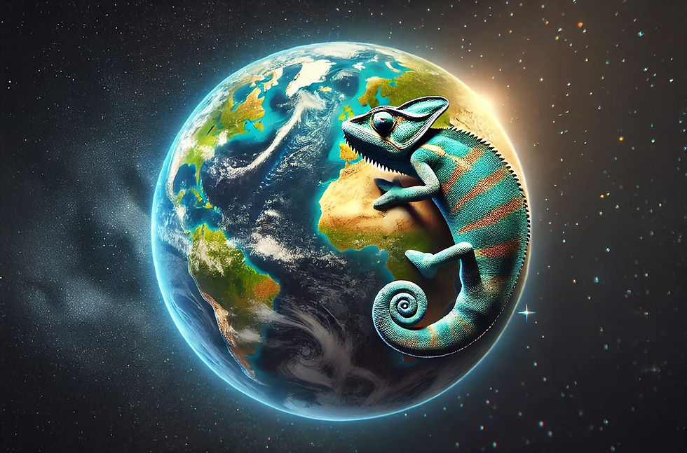 DALL·E 2024-11-15 17.00.17 - A realistic globe of the Earth floating in space, with a cham