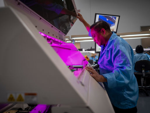 Man is working on Electronics Manufacturing