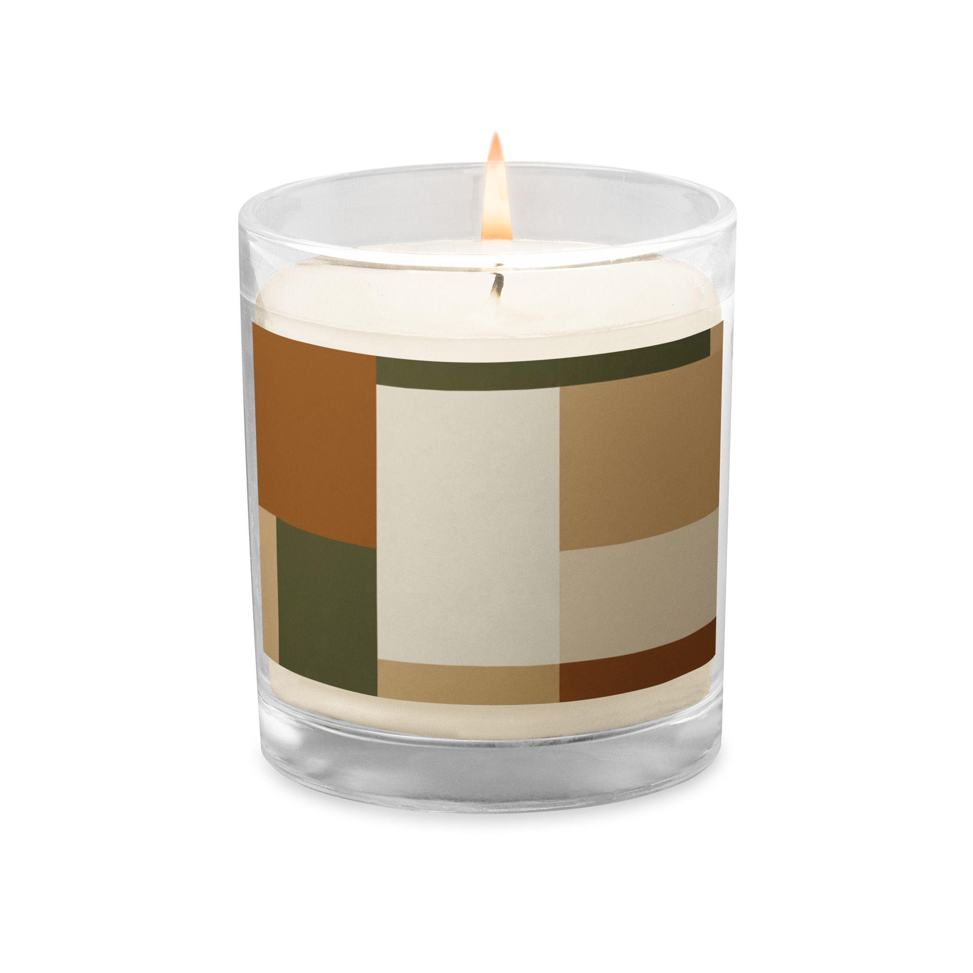 Rustic Zigzag Glass  jar soy wax candle