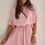 Thumbnail: Button Up Tie Detail Dress in Pink