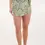 Thumbnail: Damask Print Wrap Skort in Green