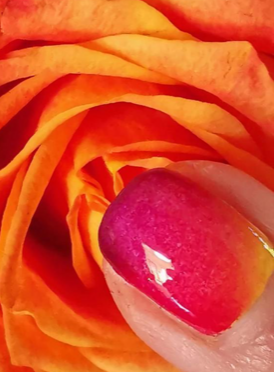 I Lava You nail art with rose