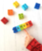 child learning names with duplo