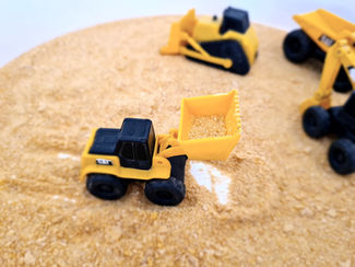 Toy bigger on cereal sand with some in its raised scoop