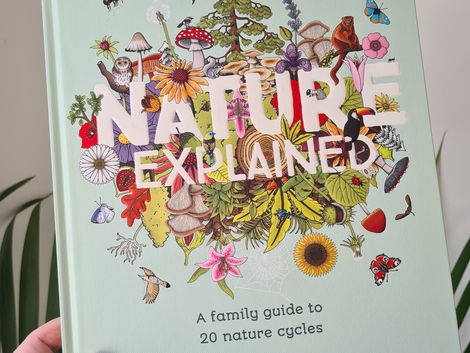 Nature explained book cover held up by a hand