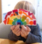 He was very proud of his finished rainbow!