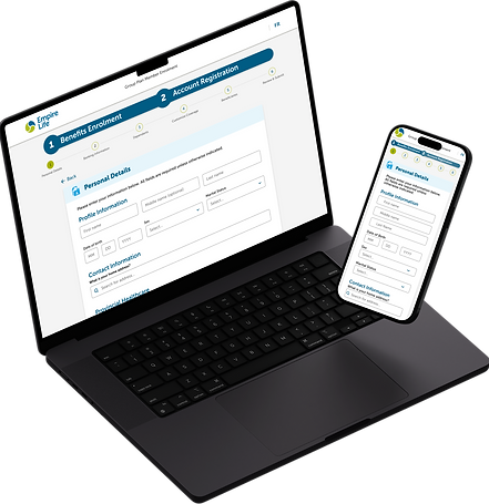 MacBook Pro and iPhone 15 Pro Mockup of Digital Enrolment