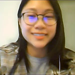 screenshot a smiling Asian woman on a video call