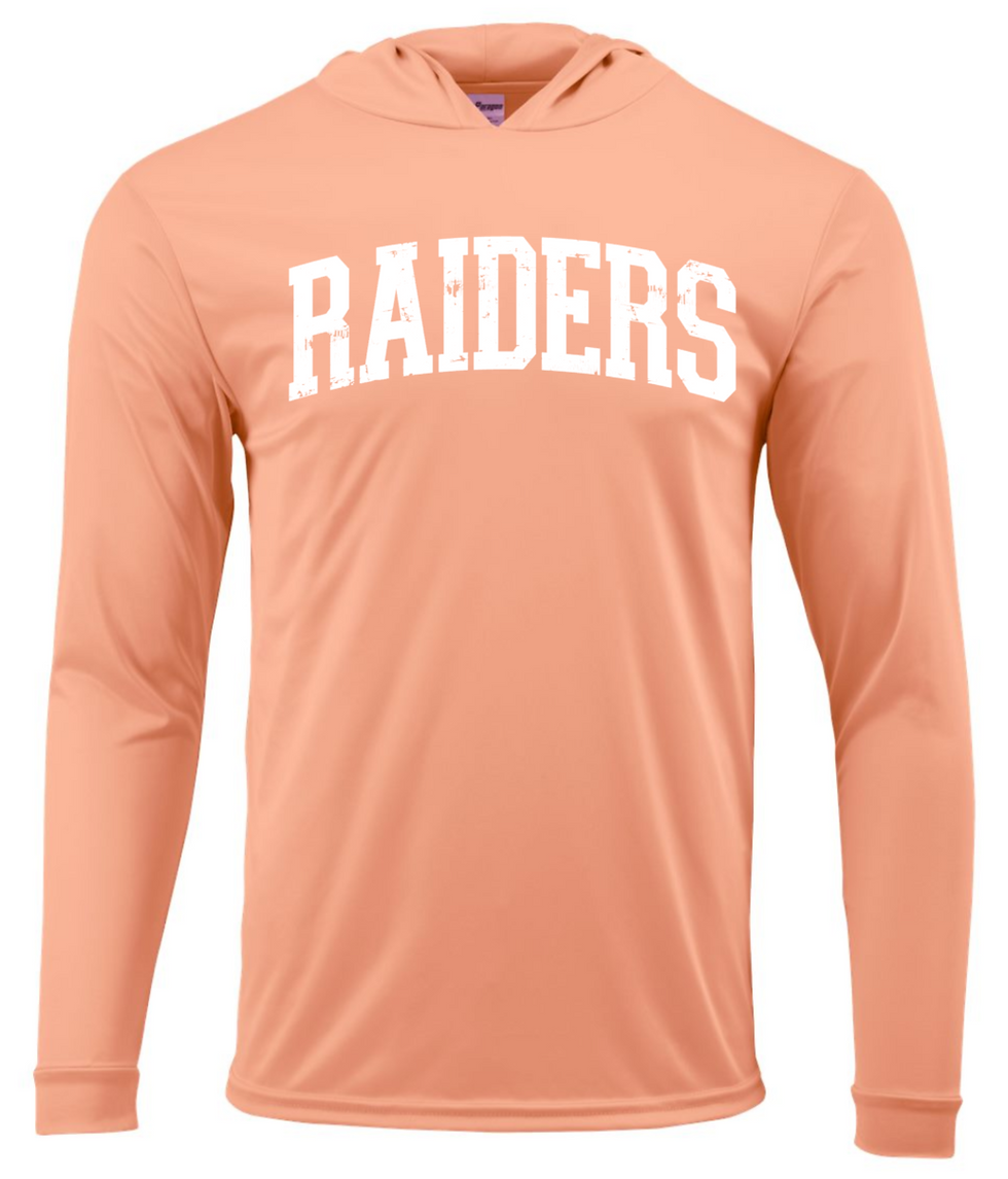 Thumbnail: Raiders Grunge Performance Hooded Long Sleeve T-Shirt