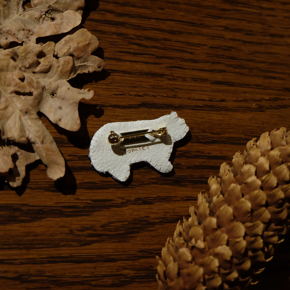 サムネイル： Raccoon embroidered brooch ぽてっとタヌキ刺繍ブローチ