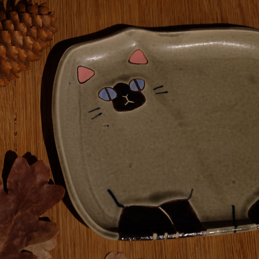 サムネイル： Siamese cat plate シャムネコ皿
