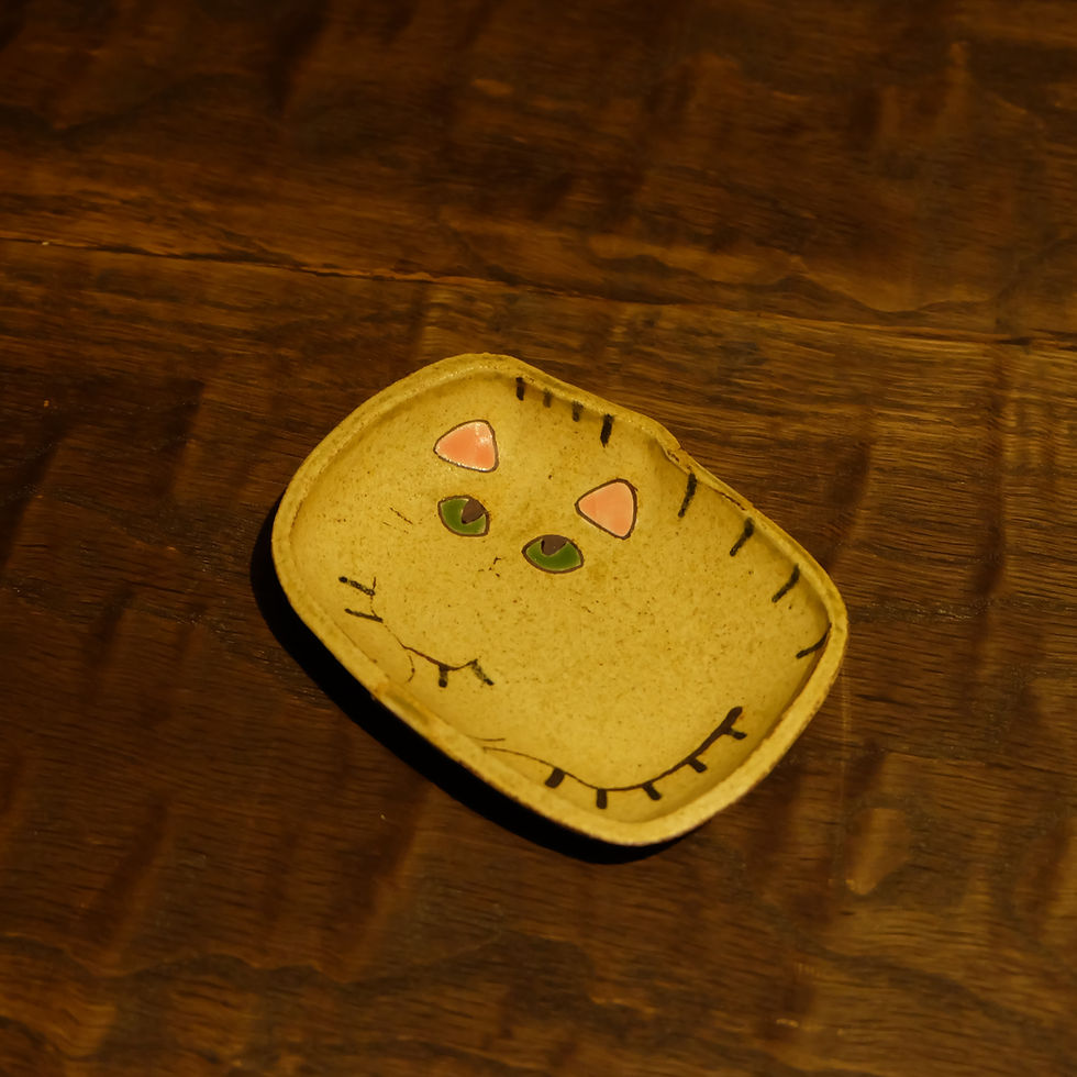 サムネイル： Cat small plate brown