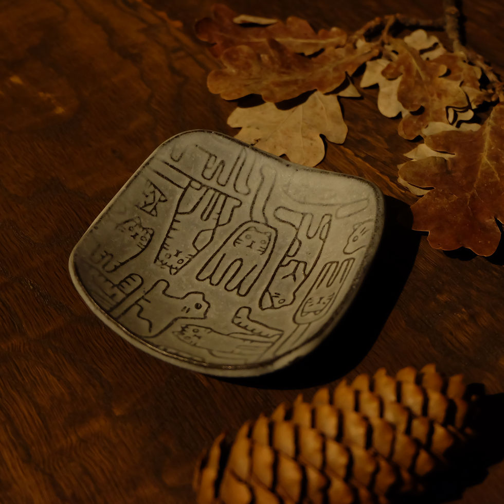 サムネイル： Relief square small plate gray レリーフ豆皿