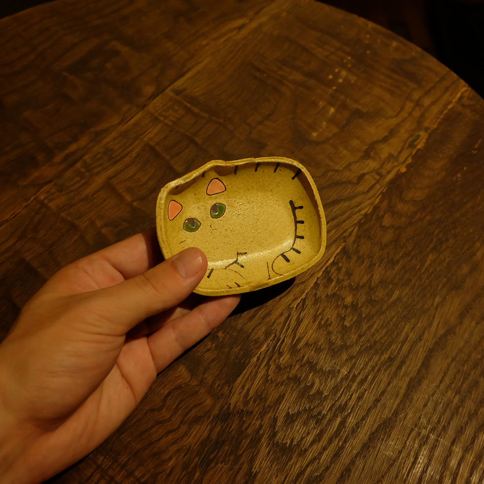 サムネイル： Cat small plate brown