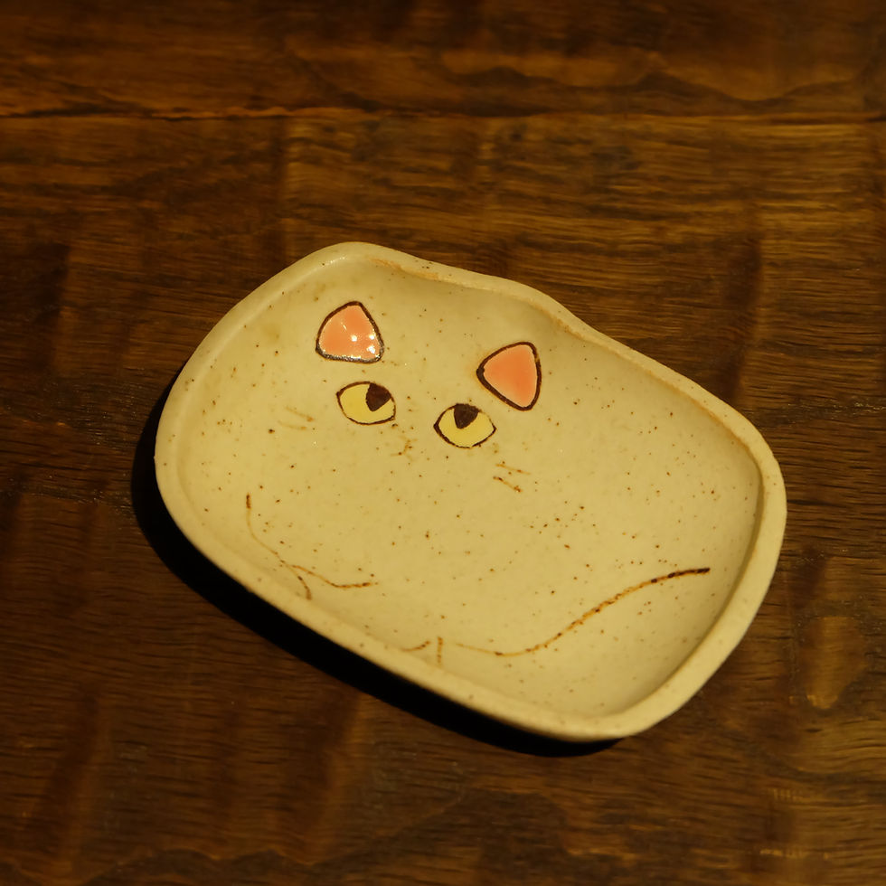 サムネイル： Cat small plate white