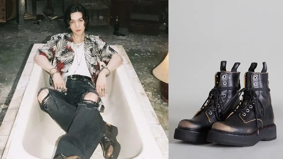 Suga's boots... probably not really good for bathing.