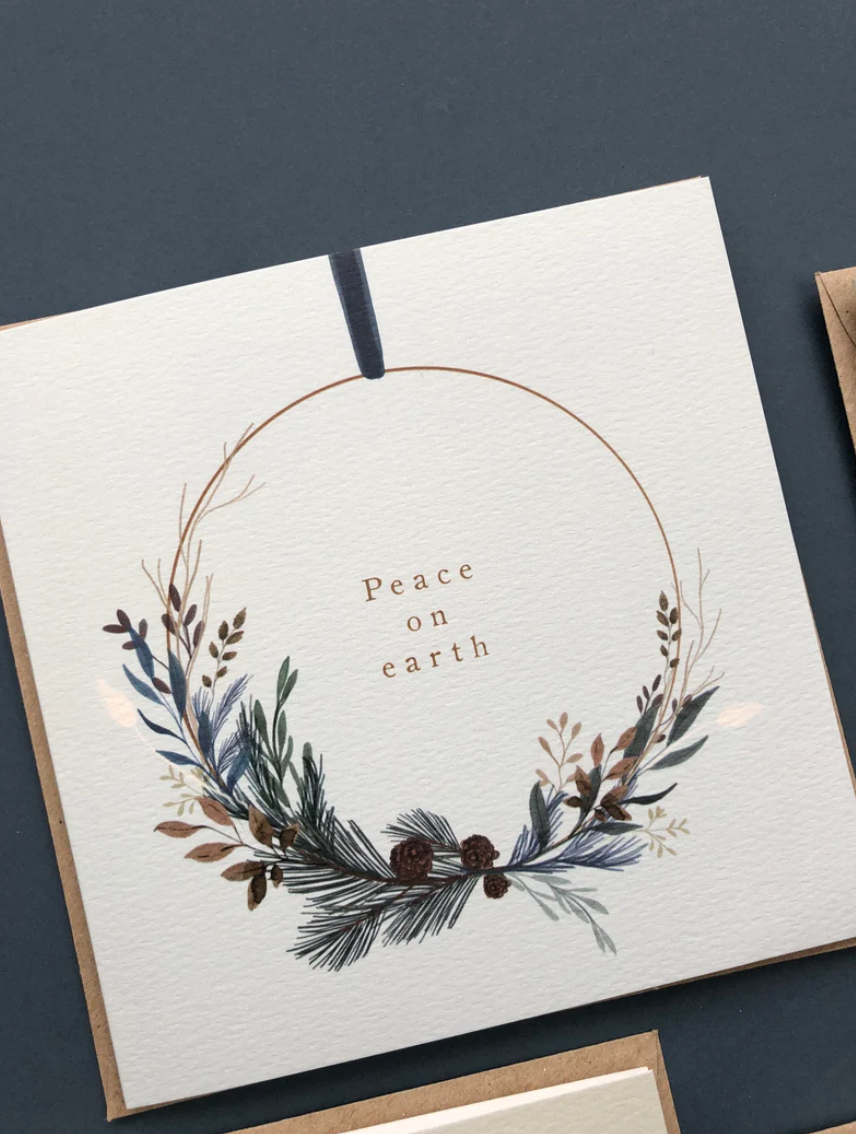 Thumbnail: Festive wreaths - Illustrated Christmas card pack