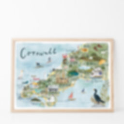 Illustrated map of Cornwall