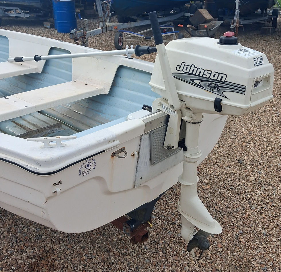 Thumbnail: North Norfolk Boatbuilding Co 12ft Rowing Dinghy with Johnson 3.5hp 2 Stroke